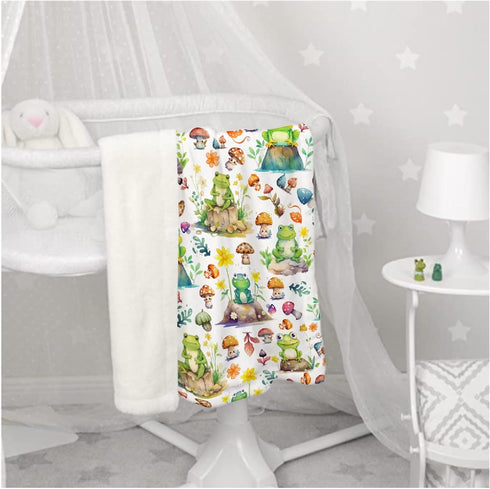 Cute Frog Baby Blanket Gifts, Super Soft Swaddle Newborn Cozy Receiving Blanket, Stroller Throw Blanket for Crib, 40x30