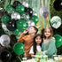 Green Black Balloons, Dark Green Black Silver Confetti Balloons, 35 Pcs 12 Inch for Birthday Party Decorations