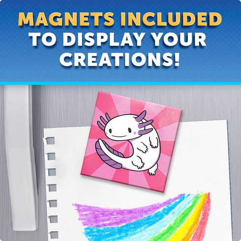 10 6 Blue Marble Magnetic Tile Art Craft Kit - Paint Your Own Magnetic Mini Tiles, Includes Tiles, Magnets, Paints