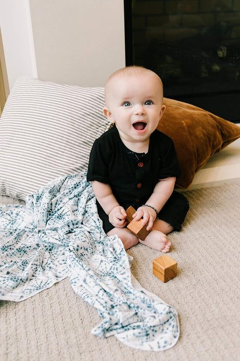 Indigo Premium Knit Baby Swaddle Blanket - Large Size