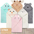 6 Set Essential(31.5 31.5 Inch) Yaiseiko PCS Baby Bath Towels Animal Hooded Baby Hooded Bath Towels Soft and Ultra
