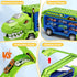 3, 4, 5, 6, 7, 8 6 Dinosaur Truck Car Toys for Years Old Kids, Carrier Truck Race Track Toys, Foldable Transport Car