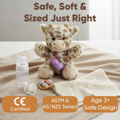 Love By Emi Interactive Recording Plush Toy for Toddlers Press to Record & Play, Touch-Activated Sound Play, Fun Songs