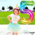 KatchOn Giant Rainbow 5 Balloon Number, 40 Inch, Number 5 Balloons for 5th Birthday Tie Dye Decorations