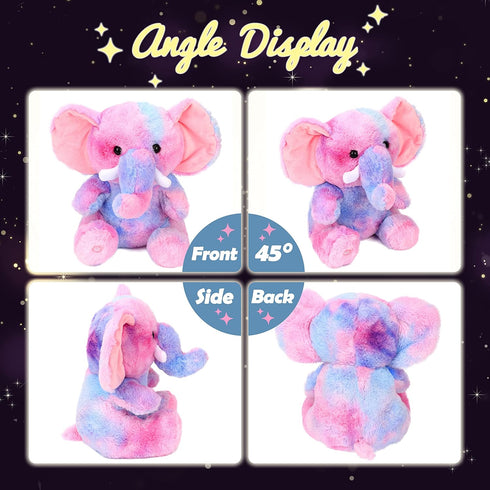 11'' Hopearl LED Plush Elephant Colorful Lighting Up Stuffed Animal Elephish Floppy Night Lights Glow in The Dark