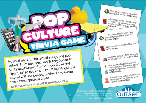 Outset Media Pop Culture Trivia Game - Fun Family Travel Game with 1200 Questions for 2 or More Players, Ages 12+