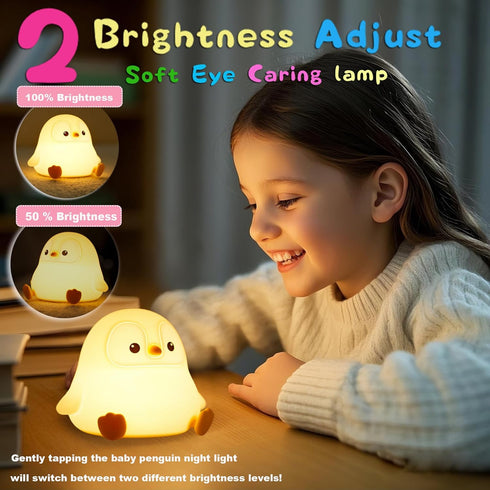 Lamp,2 Dimmable DREAMING MY DREAM Cute Penguin Night Light,LED Squishy Novelty Night Levels Nursery Bedroom Nightlight