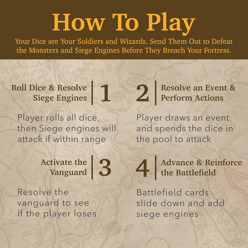 Daily Magic Games Siege of Valeria Board Game - Tower Defense Solo Board Game with Dice Rolling and Combo Cards. Single