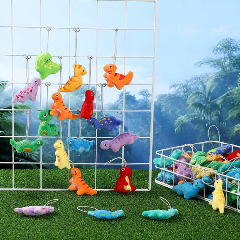 Libima 150 Set Pcs Mini Dinosaur Stuffed Animals Plush Keychain Dinosaur Plush Toys for Valentine's Day Carnival