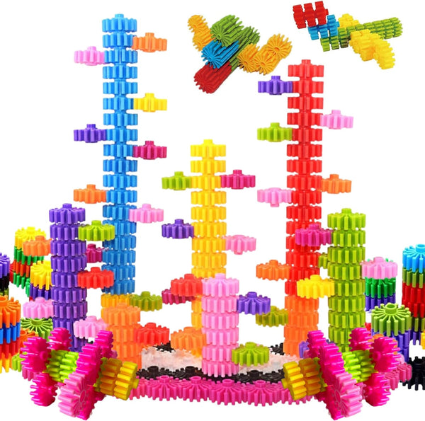 STEM Building Blocks Toys for Kids, Educational Gear Interlocking Construction Playset for Creativity