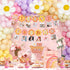 Hombae Groovy One Birthday Decorations, Hippie Daisy First Party Decor, Boho Themed Backdrop Balloon Monthly Photo