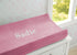 Custom Embroidered Pink Contoured Changing Pad with Plush Cover