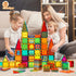 Magnetic Tiles, 100PCS Magnet Building Toys, Stacking Blocks, Perfect STEM Gift for Kids, Boys and Girls