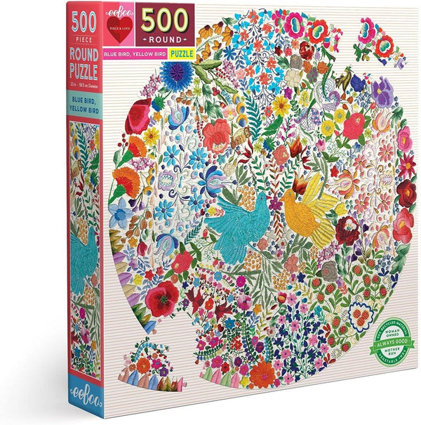 eeBoo 500 Piece Puzzle - Blue Bird Yellow Bird Jigsaw Puzzle for