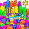 FLYSNK 300 Pack Easter Eggs Bulk Include 6 Surprise Golden Eggs, 2.4 Inch