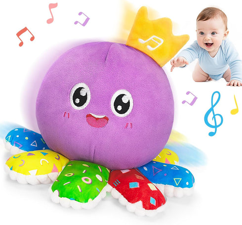 6-12-18 Tummy 1 2 3 GMAOPHY Baby Toy for Months Interactive Crawling Octopus Plush with Music & Sound, Dancing, Time