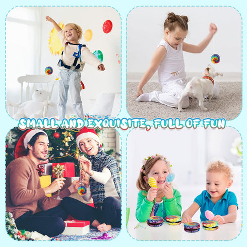 Lenwen Yoyos for Kids - Beginners Metal Yo Yo Toys with Colorful Designs, 100 Pcs for Parties