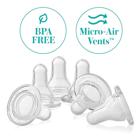 8 6 Pack,Clear,6 Count (Pack 1) Evenflo Feeding Classic BPA-Free Silicone Fast Flow Nipples - Months+