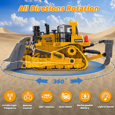 Bulldozer Bulldozer 6 7 8-12 3-5 Samtop Rc Toys - Remote Control Construction Vehicles Trucks for Boys Kids Age - Metal