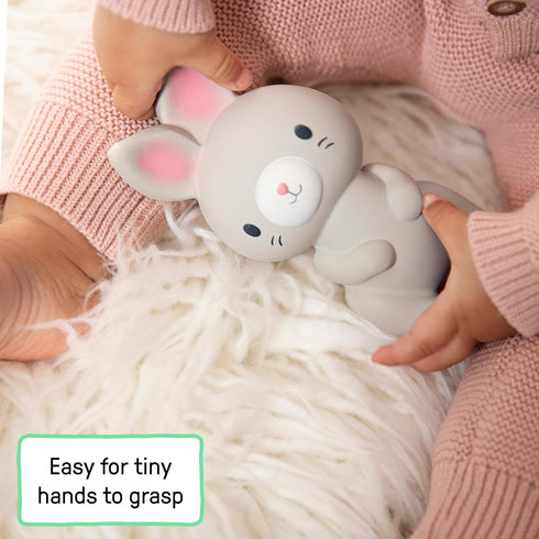 0-6 0+ Sylvi Natural Rubber Baby Teether Toy, Rabbit Teething Toy for Sore Gums Months, Soft Sensory Chew Toy Easy