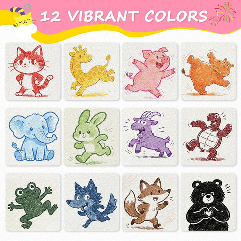 1-3, 1-3 2-4 4-8, (12 KERIFI Triangle Jumbo Crayons for Toddlers Mess Free Washable Toddler First Crayons for Kids Ages