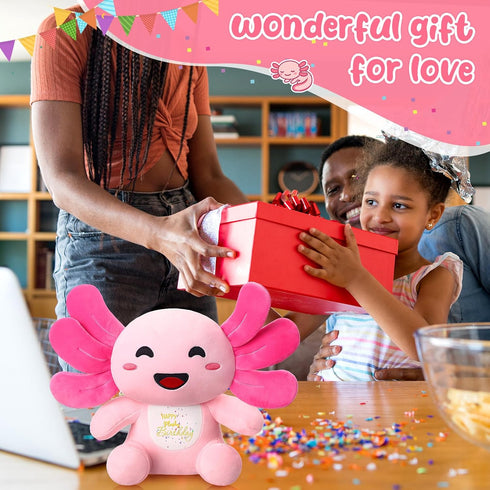 10 Inch Pink Axolotl Plush - Soft Cute Stuffed Animal Pillow for Kids Girls Birthday Gifts, Party Favor, Home Decor