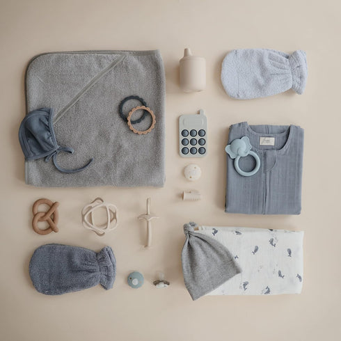 Pack 2 mushie Baby Bath Mitt | Organic Cotton | of (Tradewinds)