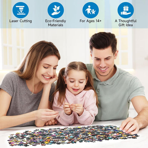 1000 20x28 Inches Puzzles for Adults Pieces, Jigsaw Puzzles with Floral Goddess, with Letters On Back, Colorful