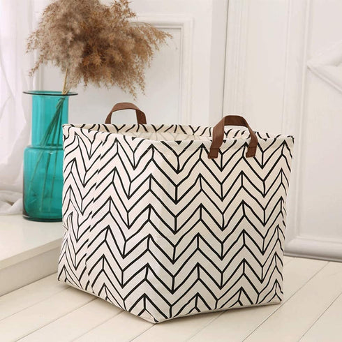 3 Pieces 13 Inch Square Storage Bin, Fabric Folding Storage Baskets with Handles, Organizer for Kid's Toy & Baby