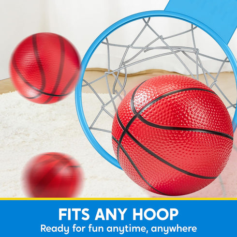 SYNCFUN Mini Basketball Set - 5" with 6 PCS Small Basketball and Pump for Indoor and Outdoor Games