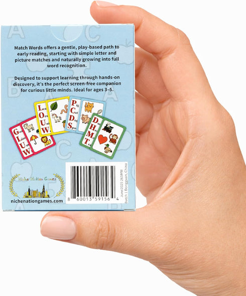 3-5 1-4 Sight Words Matching Game - Montessori-Inspired Early Letters & Reading for Ages & Players - Preschool
