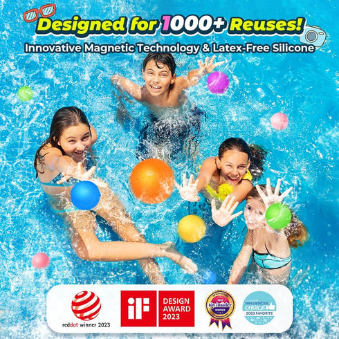 12Pcs Summer 3-12 Reusable Water Balloons, Pool Beach water Toys for Boys and Girls, Outdoor Toys for Kids Ages
