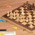 Lingle 15 Inch Travel Wooden Folding Chess Set with 3 Inch Kh Chess Pieces - Walnut & Maple Inlay Board