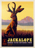 MyPuzzle Legends of The National Parks: Grand Teton's Jackalope Vintage Poster - Premium 1000 Piece Jigsaw Puzzle