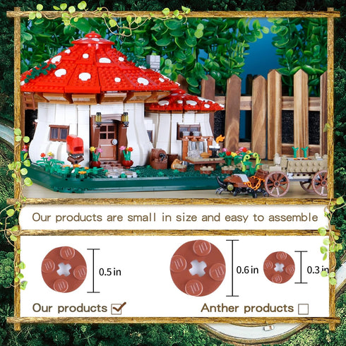 2233PCS Sets,Creative 6+ Bibilock Mushroom House Building Blocks Ideals Treehouse Building Blocks, Best Present
