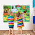 Taika Zoo Animals Felt Story Board Set, 41Pcs Jungle Animals Toys, 43x28 inch Thicker Felt Board, Interactive