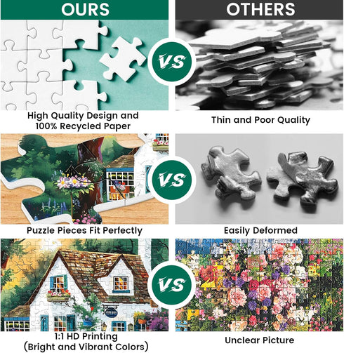 500 Pieces Jigsaw Puzzles for Adults - Spring Garden Patio Recycled Paper Puzzle - Great Gift Idea