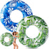 2 Pcs Large Inflatable Float Tube 47.24 Inches, Jumbo Tropical Leaves Pool Rings for Adults and Kids Summer Beach