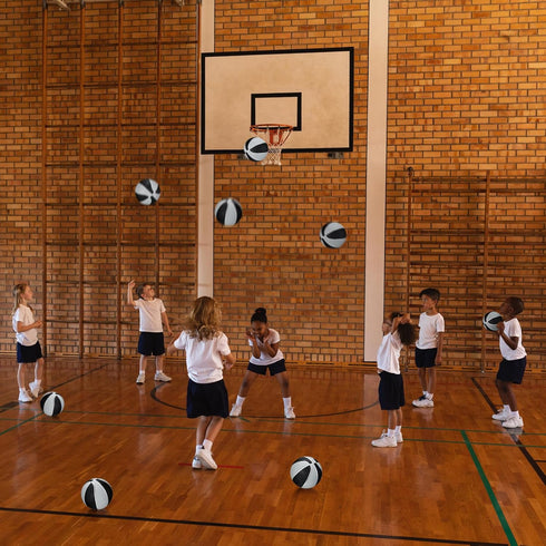 8 Pack 7 Inch Mini Rubber Basketballs Set - Small Basketballs with Air Pump for Indoor Outdoor Games