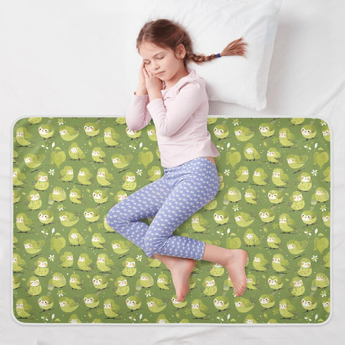 siphylline 52" 34" Green Cute Birds Extra Large Resuable Potty Training Pad Soft Absorbent Diaper Changing Pad