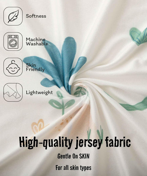 Girls,52x28x8, 2 Pack, SDY Jersey Dinosaur Crib Sheets for Baby Boys and Cute Kawaii Standard Oval/Retangle Fitted Crib