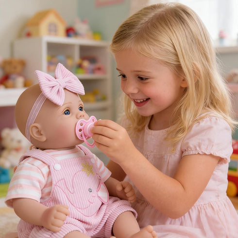 18Inch 3+ Milidool Lifelike Reborn Baby Dolls Realistic Baby Girl Dolls Newborn Baby Girl with Pink Doll Clothes