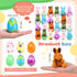 Sumind 48 Pieces Prefilled Easter Eggs with Plush Animals, 3 Inch Plastic Eggs for Easter Party Hunt Game