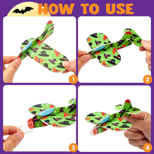JOYIN 48 PCS Halloween Foam Glider Planes for Kids, Flying Paper Airplane Gliders Toys Bulk for Halloween Party Gifts