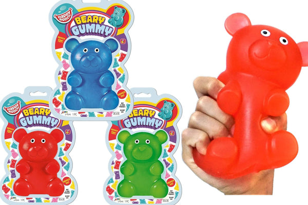 JA-RU Jumbo Squishy Gummy Bear Toy (3 Packs Assorted) Squeeze Stretchy Bear