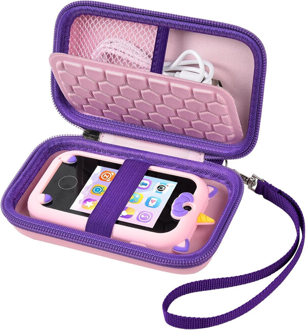 ALKOO Kids Toy Smartphone Case, Learning Toys Holder for Toddler Play Cell Phone, Pink
