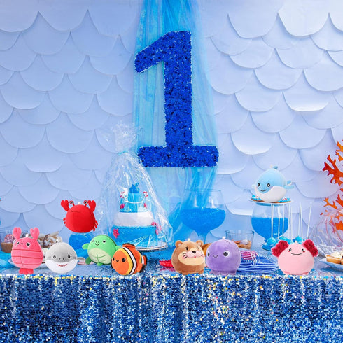 9 3.15 Inch Pcs Mini Sealife Stuffed Animals Stuffed Shark Turtle Ocean Animal Soft Plushies for Birthday Ocean Party
