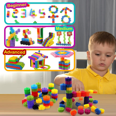STEM Building Blocks Toys for Kids, Educational Gear Interlocking Construction Playset for Creativity