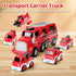 MindPal 3 4 5 6 7 8-in-1 Set 3-5, Set Fire Truck Toy for Years Old Toddler Boys, Fire Car Carrier Vehicle for Boys Age