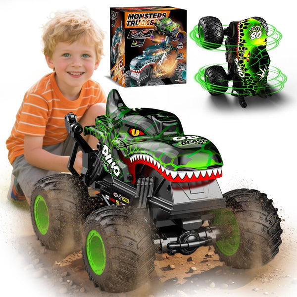 Gohero Monster Truck Toys for Kids, 1:20 Dinosaur Toys RC Car Truck